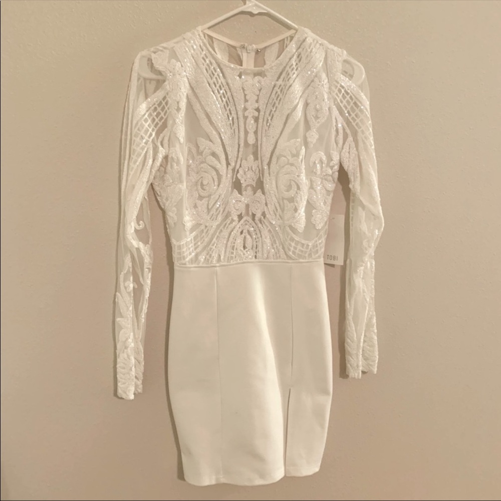 Tobi sequin white dress